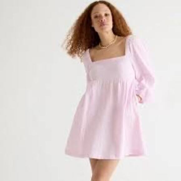 J Crew Babydoll Dress Womens XXS Gauzey Smocking Pastel Boho Chic Cottage - Picture 1 of 14